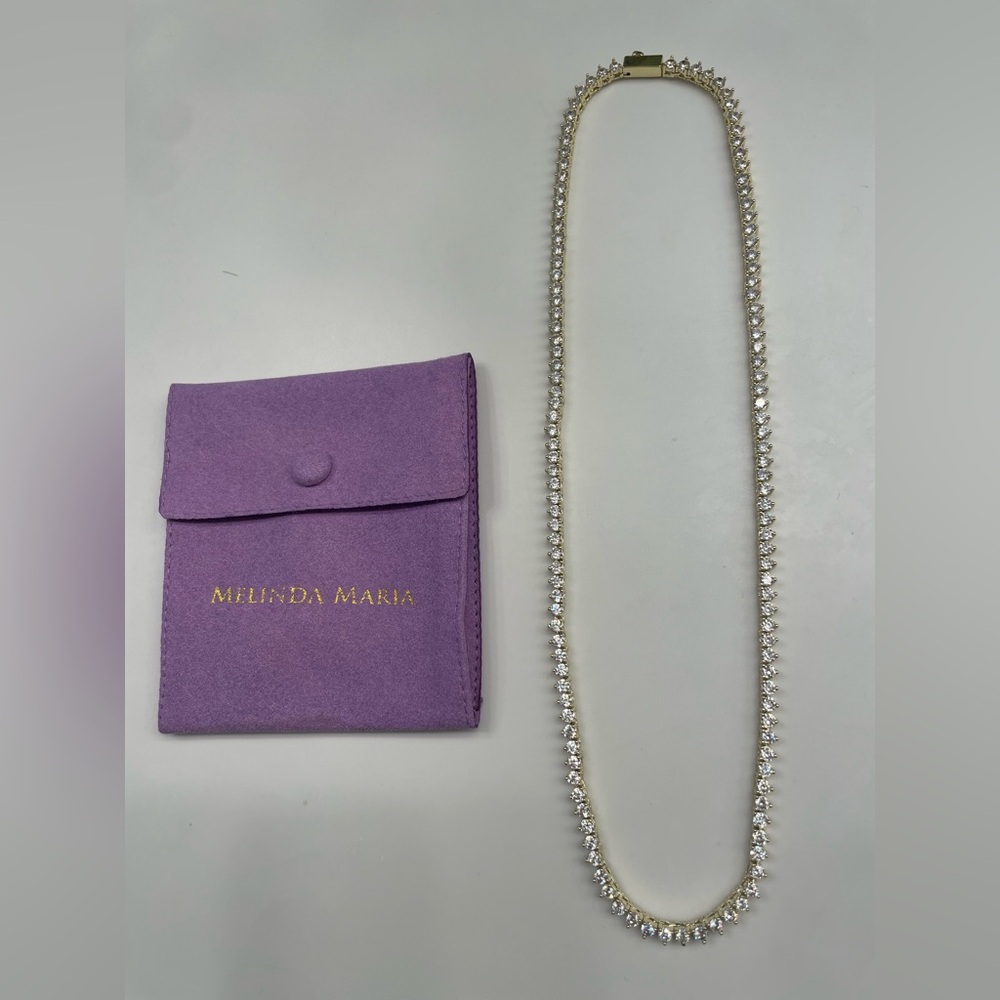 Melinda Maria Gold “Not Your Basic Tennis Necklace” - Picture 2 of 11